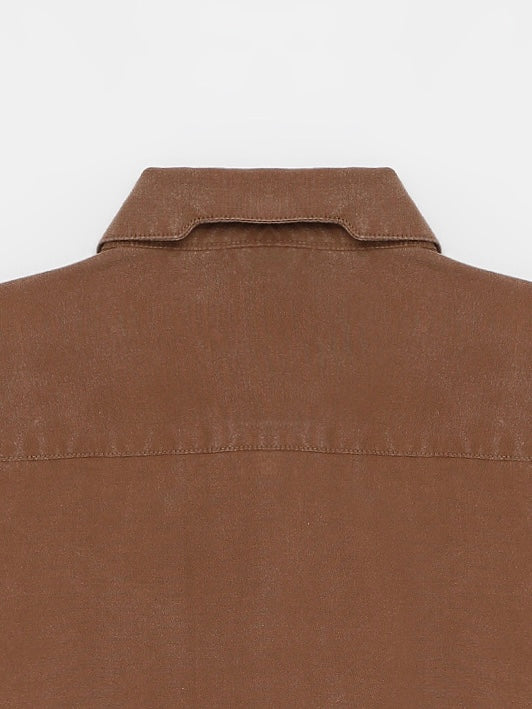 Fake Suede Casual Full Sleeve Shirt