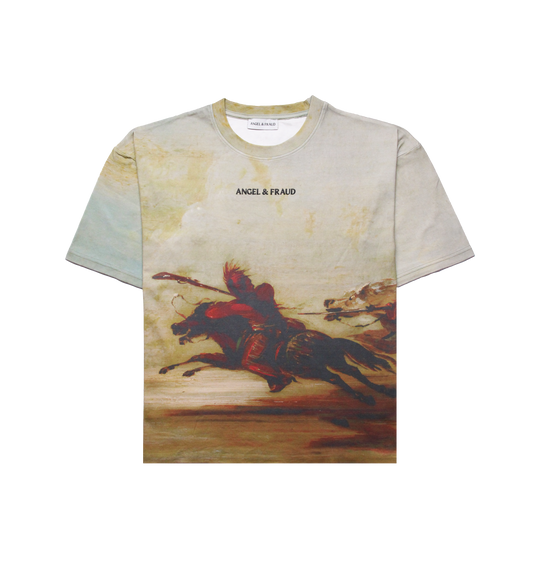 JUSTICE OVER BLOOD CROPPED TEE